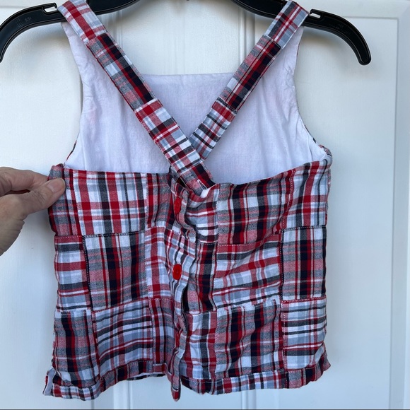 •Hartstrings• Girl's Sleeveless Madras Plaid Top - Size 6X - Picture 3 of 7